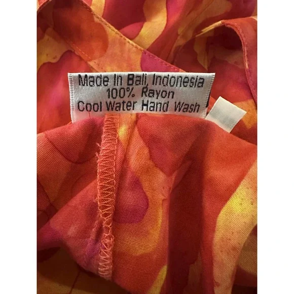 Bali Batiks Hand Painted Resort Wear Sleeveless Dress Bali Beachy Plus Size 1X - Picture 7 of 14